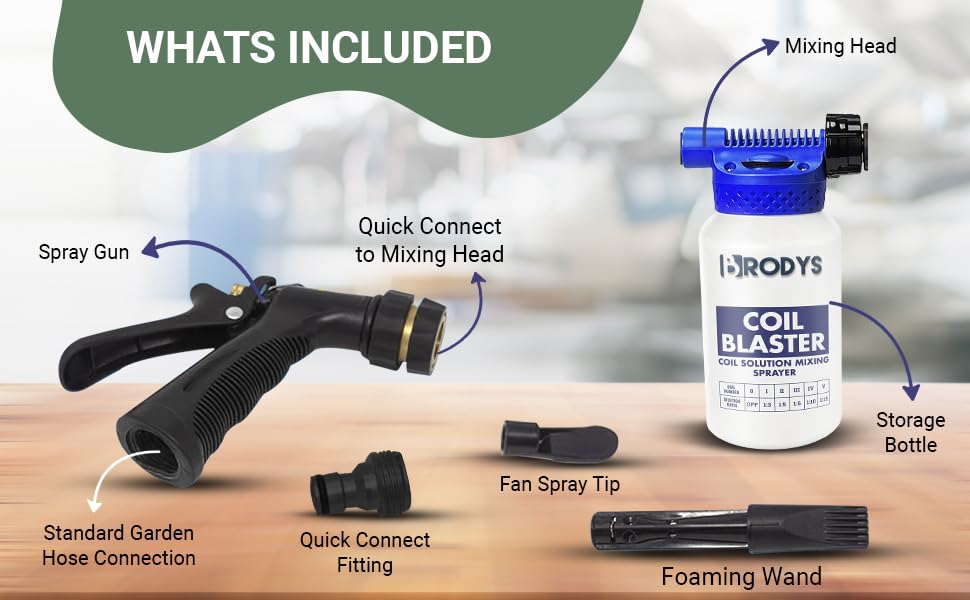 BRODYS Coil Blaster compatibility across brands for flexible coil cleaner use.