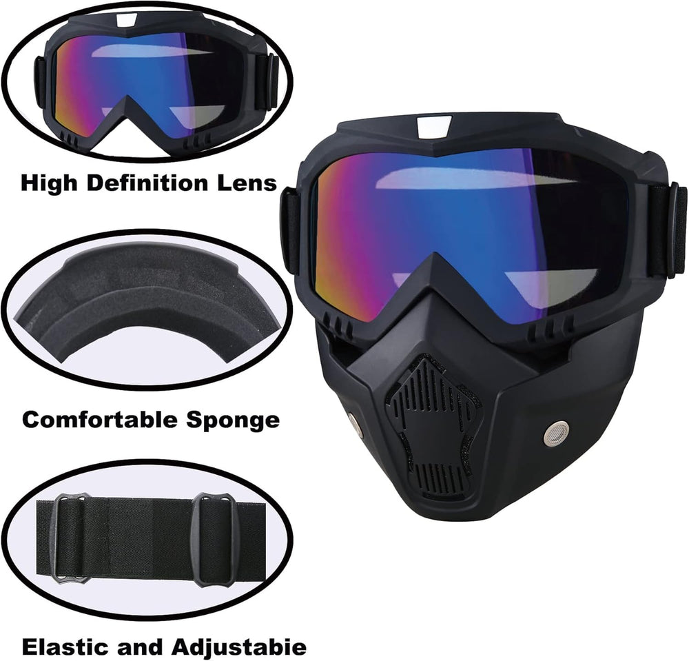 BROYEUR mask lens detail highlights scratch resistance and clear visibility.