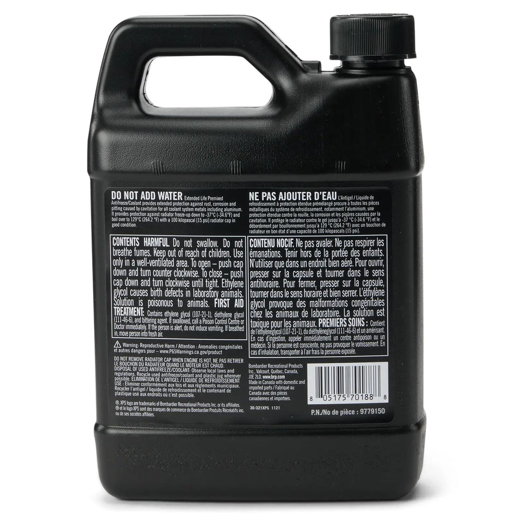 BRP Sea-Doo pre-mixed antifreeze label for OEM-grade maintenance.