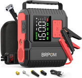 BRPOM car jump starter with air compressor in a compact unit for roadside emergencies