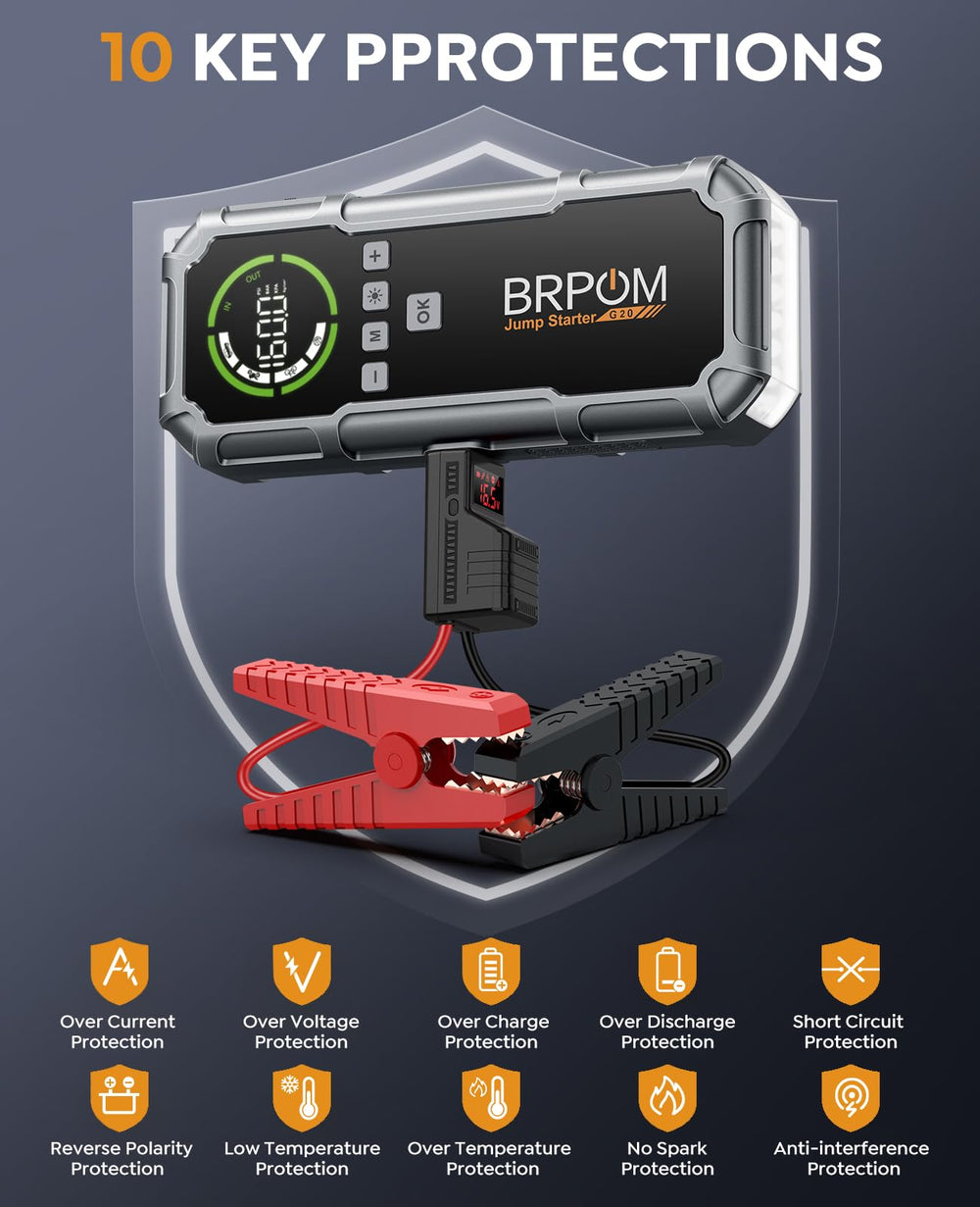 BRPOM powerbank charges phones and tablets on trips.