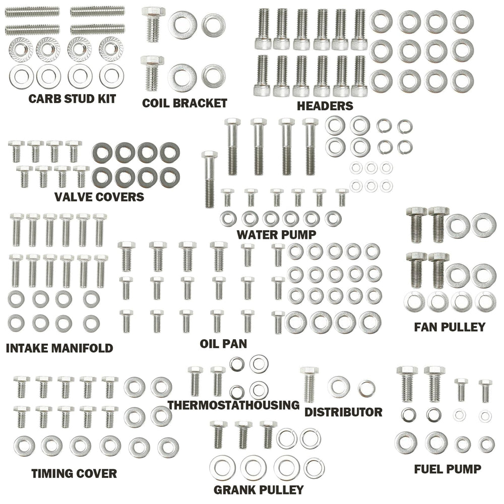 BRSUNAVOM Chevy engine hex bolts offer rust resistance and high strength