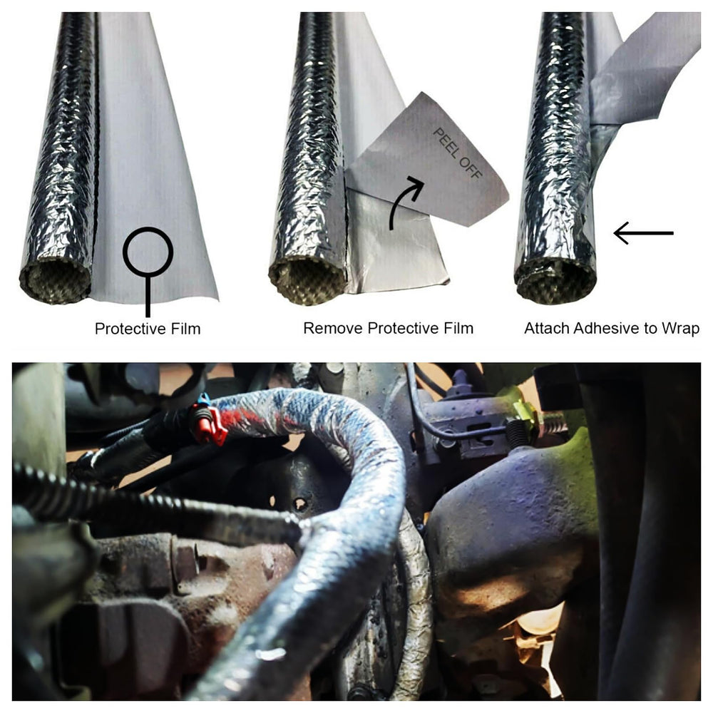 BSTFLEX adhesive wire heat shield wrap enables quick durable installation