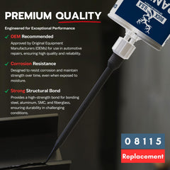 Buck Panel Bonding Adhesive resists chemicals, water, and corrosion for long-lasting performance.