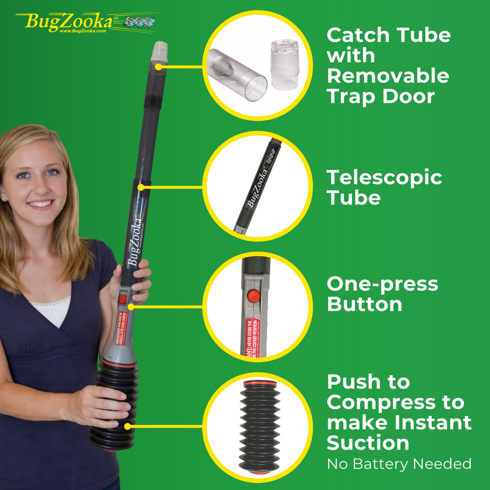BugZooka catch-and-release mode ideal for relocating garden-friendly bugs.