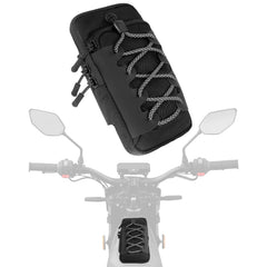 Buhobha front frame bag on Surron for secure front storage during rides.