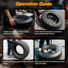 Buhobha tire bar features bead-rim-leverage for quick seating on wheels