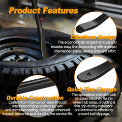 Buhobha tire bar with ergonomic knob-handle enables one-handed operation