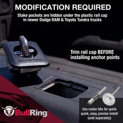 Bull Ring secure cargo gear keeps straps and cords in place.