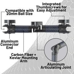 Bulletpoint locking arm dual 20mm ends fit Bulletpoint holders for versatile setups