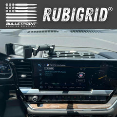 Bulletpoint RubiGrid AMPS balls integration shows secure multi-device mounting options.