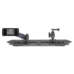 Bulletpoint RubiGrid dash mount platform securely holds devices for hands-free driving on rugged terrain