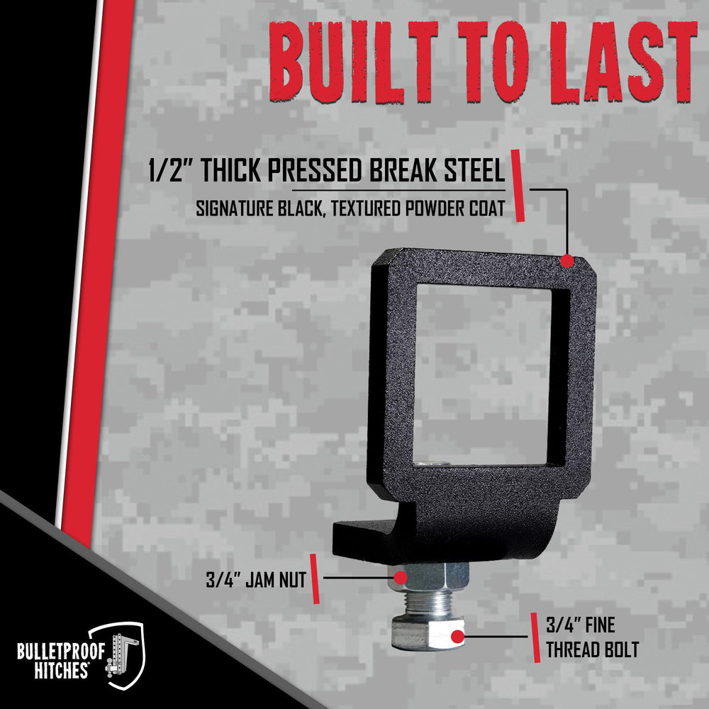 BulletProof Hitches clamp installed in receiver showing reduced movement during towing