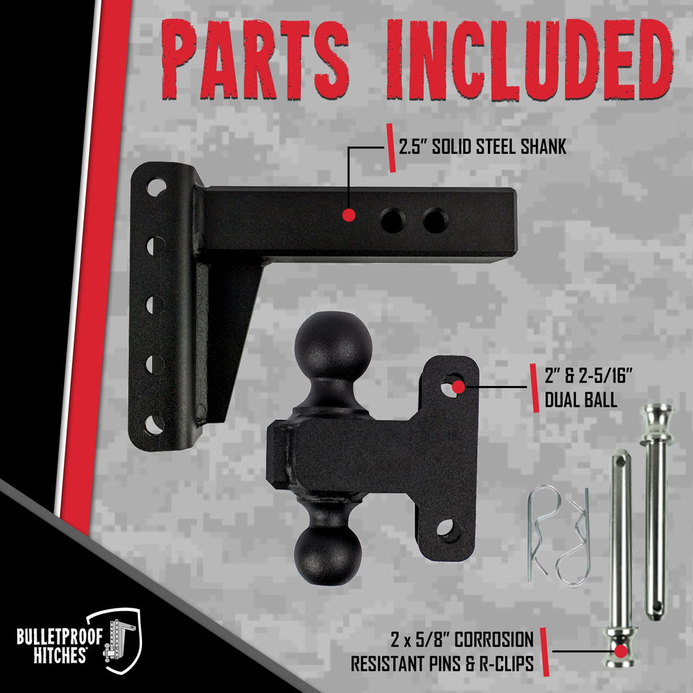 BulletProof Hitches 2.5-inch receiver shank for versatile compatibility