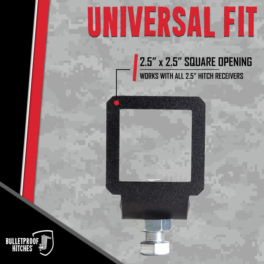 BulletProof Hitches black textured powder coat finish on the clamp