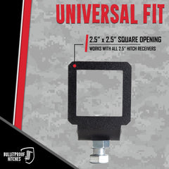 BulletProof Hitches black textured powder coat finish on the clamp