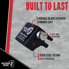 BulletProof Hitches pintle attachment installation demonstrates straightforward setup with the included pin.