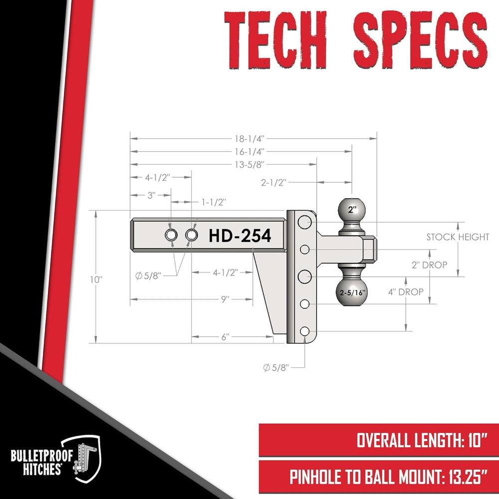 BulletProof Hitches powder coat finish resists corrosion and wear