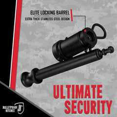 Stainless steel body of BulletProof Hitches locking pin highlighting durability