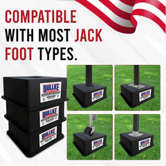 Bullke jack foot plate block under the tongue jack for steadier setups.