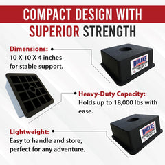Bullke recycled plastic blocks offer durable, eco-friendly RV stabilization made in the USA.