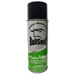 BullSnot AlumABull wheel-cleaning-action removes tarnish for a glossy aluminum wheel finish.