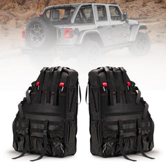 Bunker Indust roll bar bag front view with weatherproof storage for Wrangler
