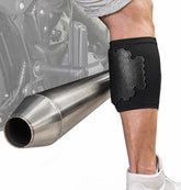 BurnJacket Original heat sleeve under pants provides leg protection on rides