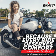 BurnJacket soft protective material shields healing burns while riding