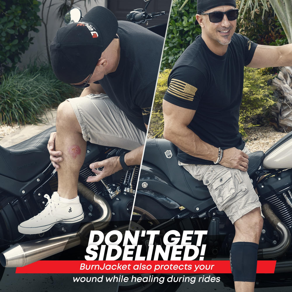 BurnJacket water and sweat-resistant fabric withstands variable riding conditions