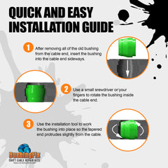All-in-one kit including bushings and installation tool for faster repairs