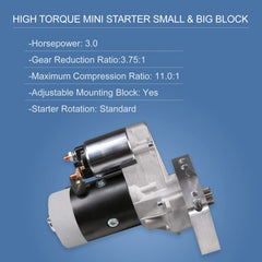 BUSIDN billet aluminum mounting block provides sturdy, adjustable fit for the starter