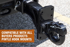 Drop-forged steel construction of the 10040 pintle hook for enduring strength