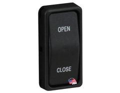 Buyers Products 12V momentary rocker switch for open/close control, ideal for anti-ice and tarp systems.