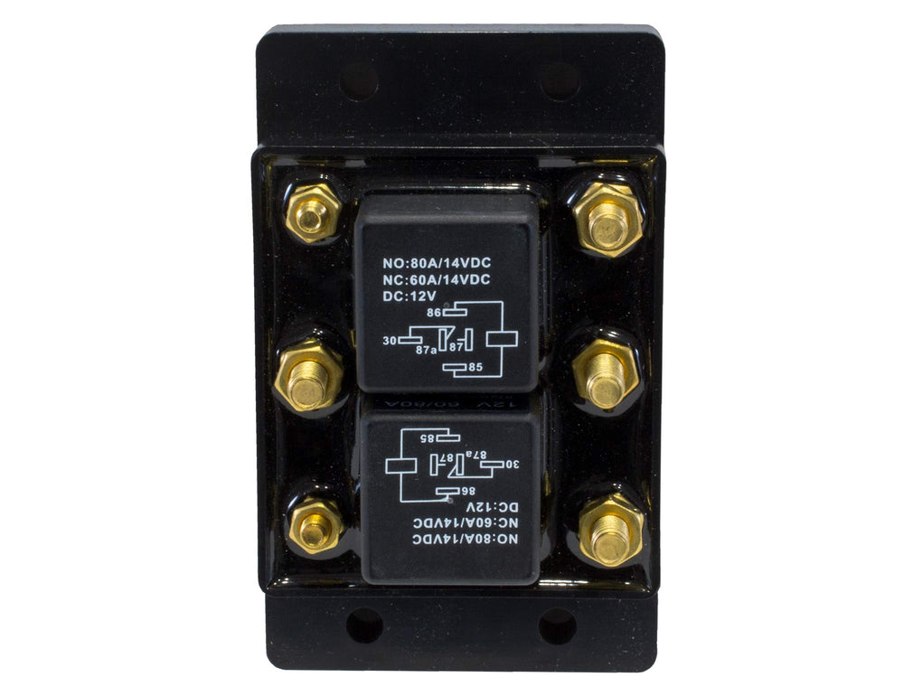 Buyers Products 5541100 forward/reverse relay module front view showing reliable motor reversing for tarp systems