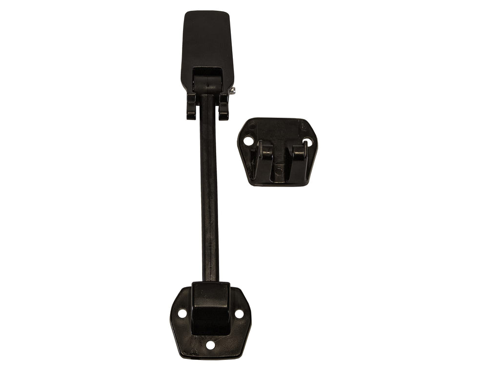 Buyers Products WJ211 hood catch close-up with rugged rubber and polymer latch