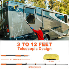 Buyplus aluminium telescopic pole extends reach to high spots
