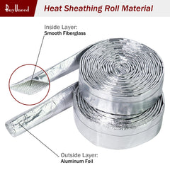 BuyUneed aluminized heat sleeve roll application demo under the hood