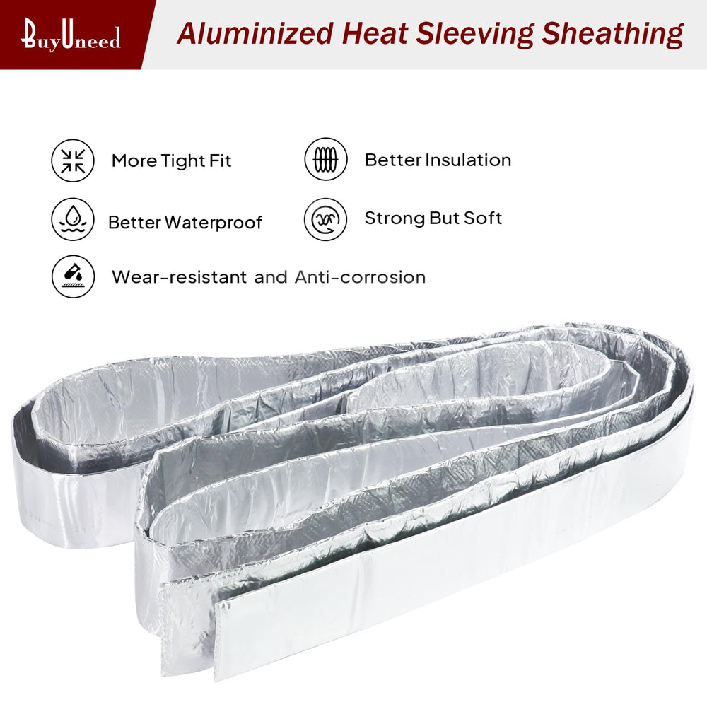 BuyUneed aluminized heat sleeve roll end cap setup near connections