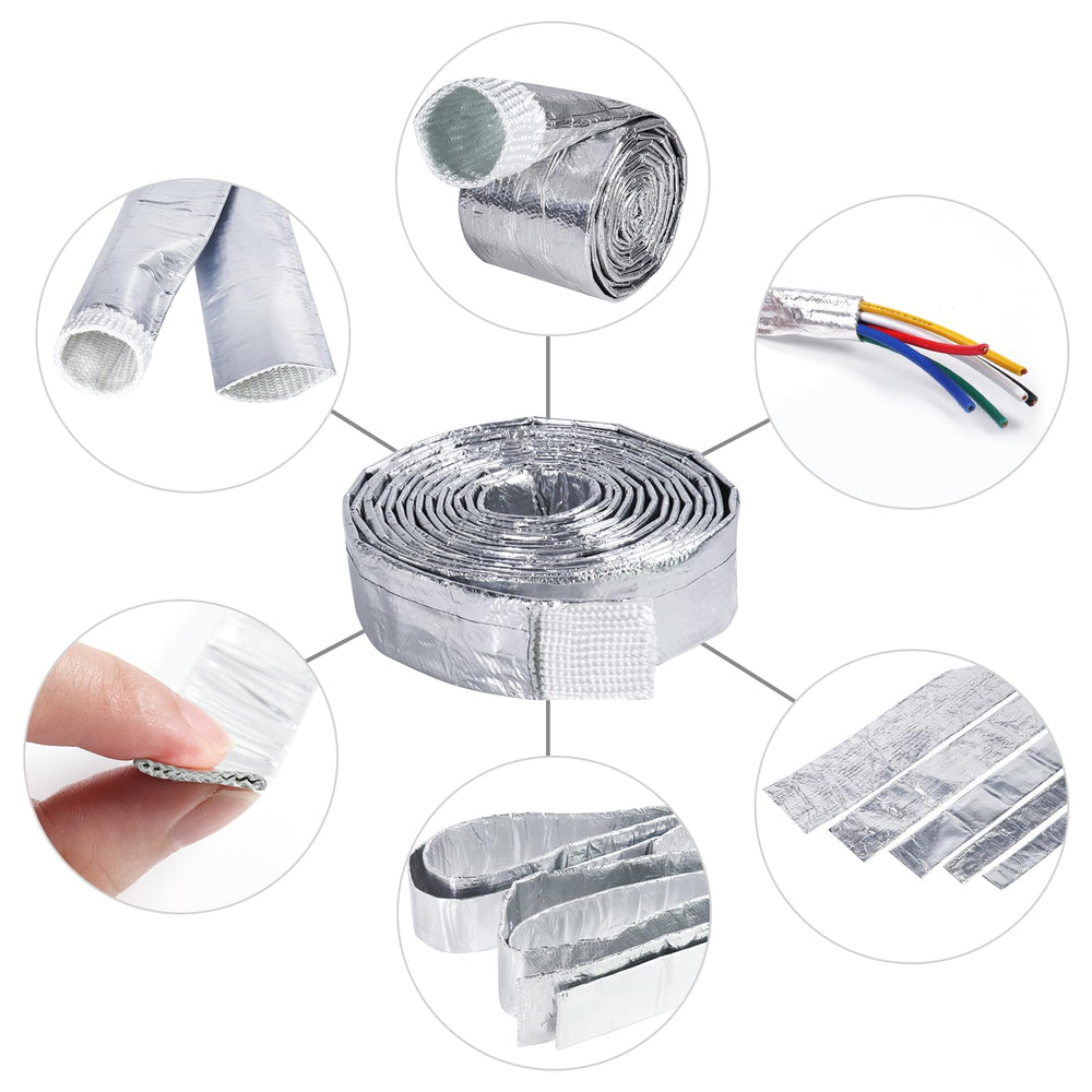 BuyUneed aluminized heat sleeve roll under hood protecting critical lines