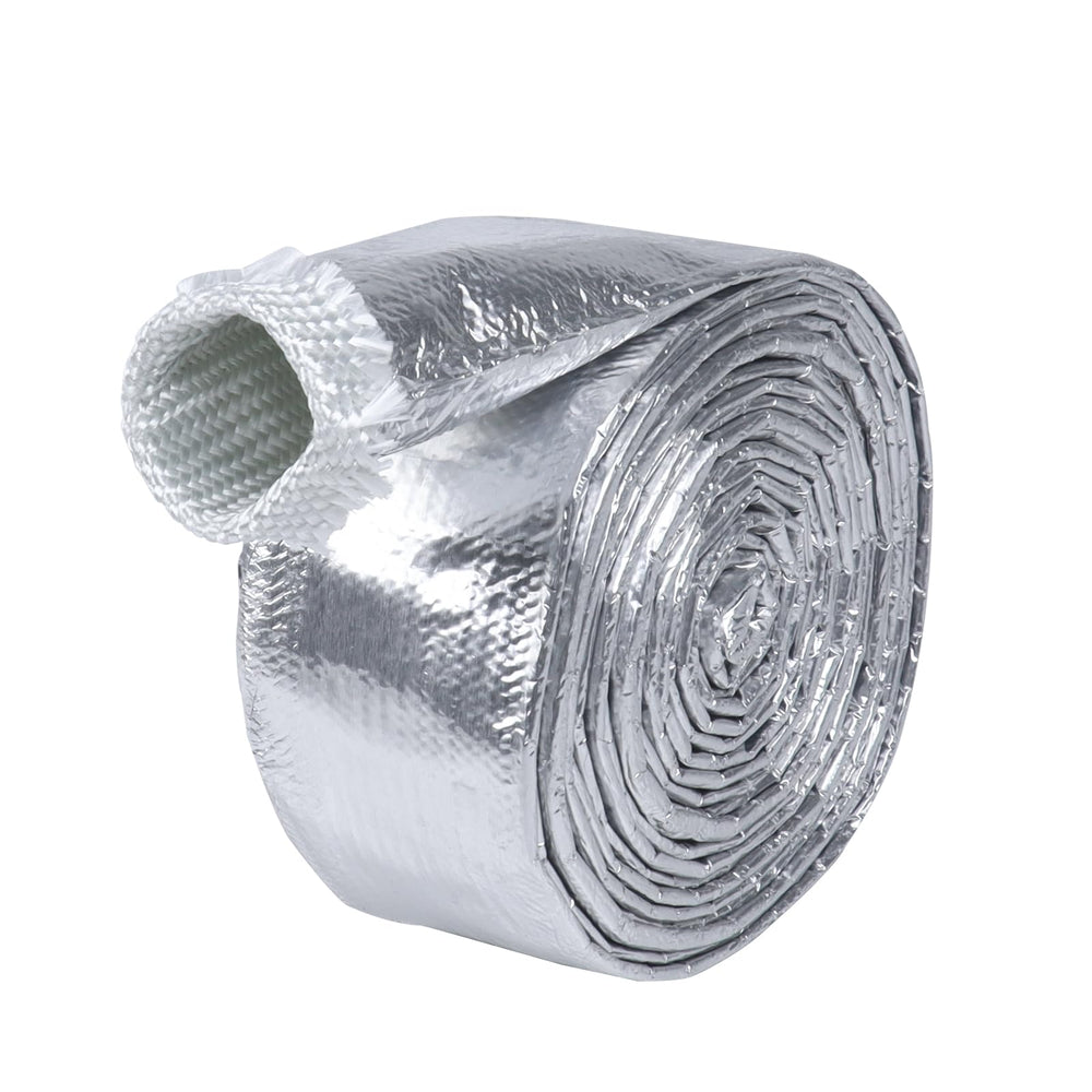 BuyUneed aluminized heat sleeve roll unrolled, flexible protection for automotive wires