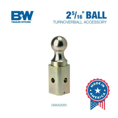 B&W GNXA2000 2-5-16 inch ball for secure towing and compatibility