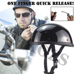 BwondMand motorcycle half-helmet side view in black, open-face style.