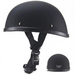 BwondMand motorcycle half helmet front view with retro silhouette and matte black finish for urban rides