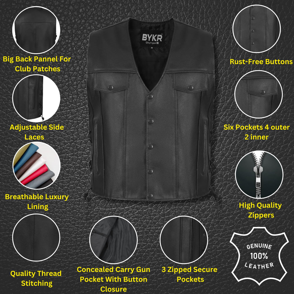BYKR vest adjustable sides detail for a customized fit.
