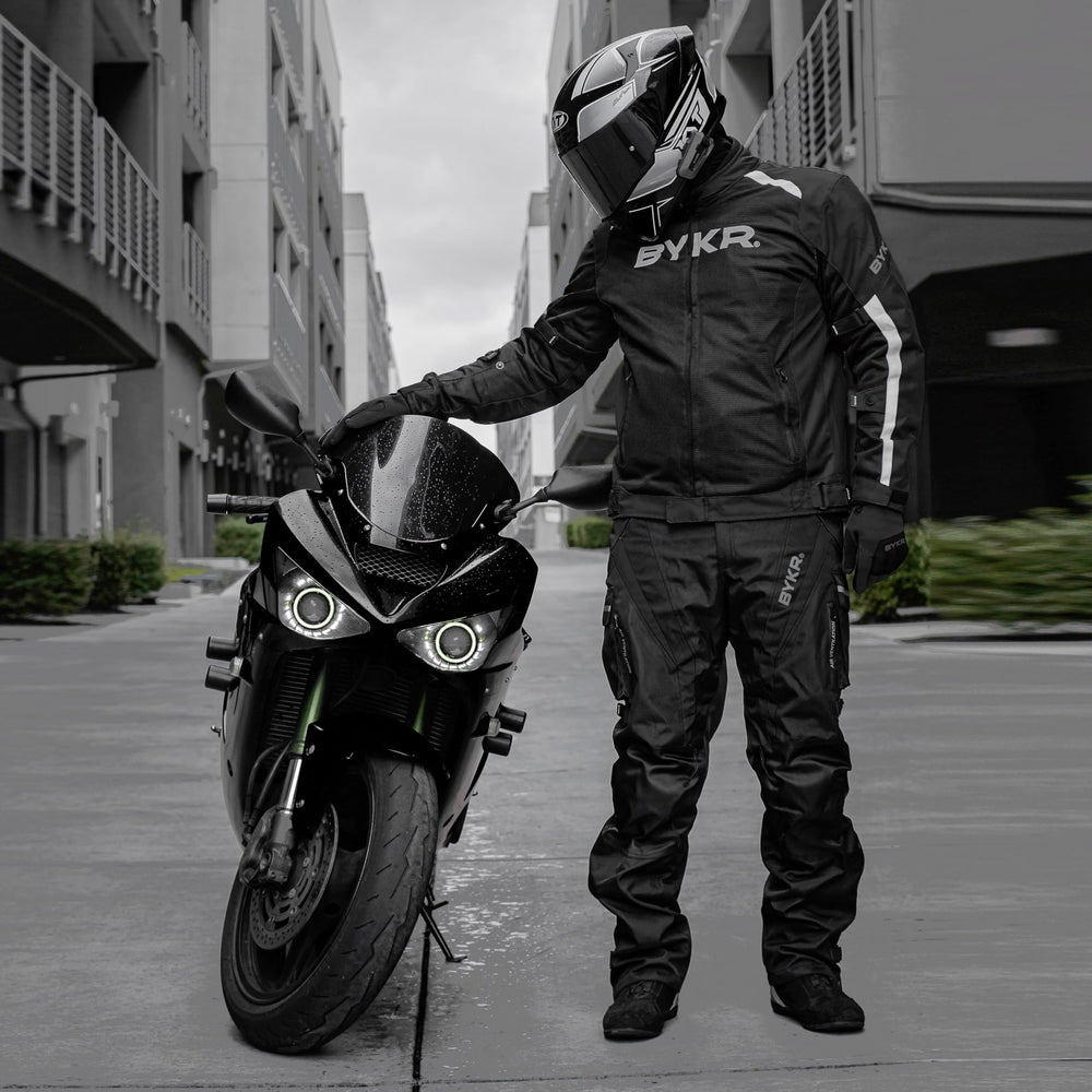 BYKR motorcycle pants offer 24/7 support and a 1-year warranty