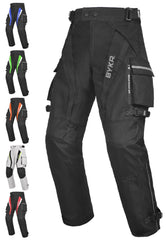 BYKR motorcycle pants front view with armor-ready overpants for riding
