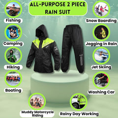 BYKR rain pants side view showing breathable fabric and waterproof panel