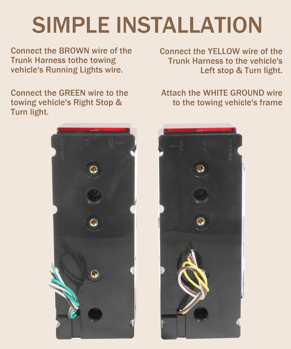 Bylikeho IP68 waterproof trailer tail lights resist water and dust.