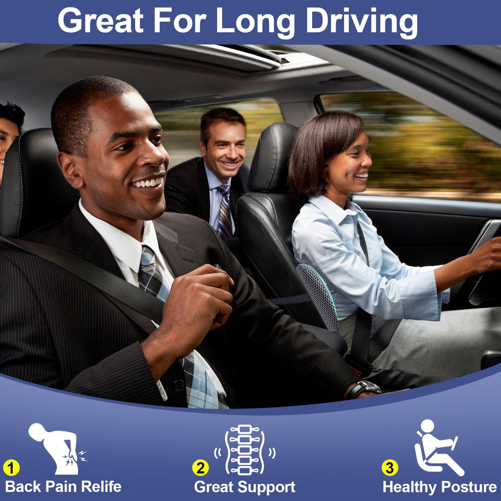 BYMECOST ergonomic back support with straps stays secure during driving